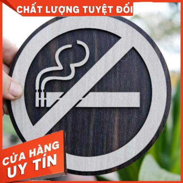 Bảng Gỗ Trang Trí Decor - Mẫu Cấm Hút Thuốc, No Smoking