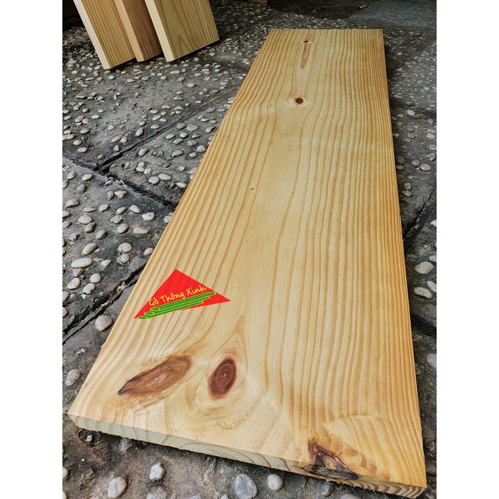 Tấm gỗ thông rộng 24cm, dài 1m, dày 3cm thích hợp dùng làm bậc cầu thang, xích đu,làm kệ, làm mặt bàn,DIY