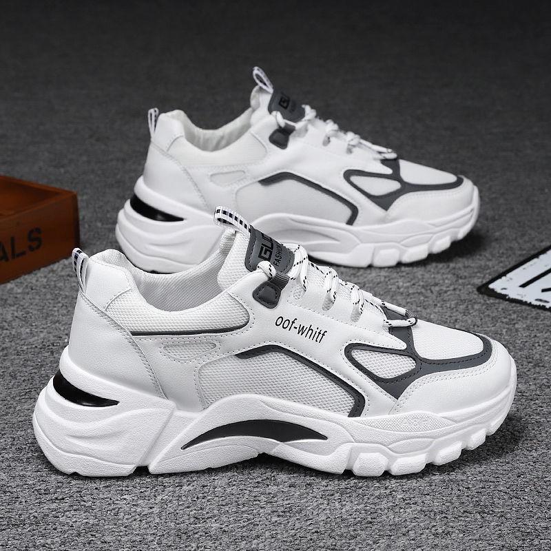 Giày Sneaker Nam Đế Cao Su Non, Giày Nam trend 2022 - Tăng Chiều Cao Tự Nhiên- OFF TRẮNG