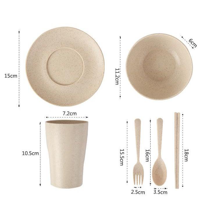 Bộ 6 món ly chén muỗng nĩa dĩa đũa