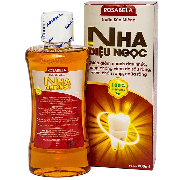 Nước súc miệng giảm nhanh đau nhức răng Nha Diệu Ngọc an toàn từ thảo dươc thiên nhiên