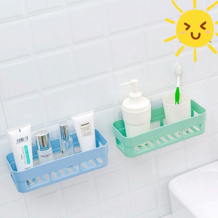KỆ ĐỰNG GIA VỊ DÁN TƯỜNG ĐỂ ĐỒ HÌNH CHỮ NHẬT /Khay Nhựa Hình Chữ Nhật Để Đồ Nhà Bếp Nhà Tắm Đa Năng