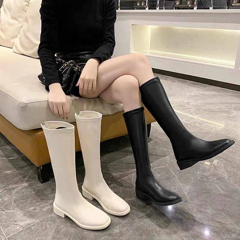 Giày Bốt Đùi Khoá Sau Đế 3 Phân Hót Hit
