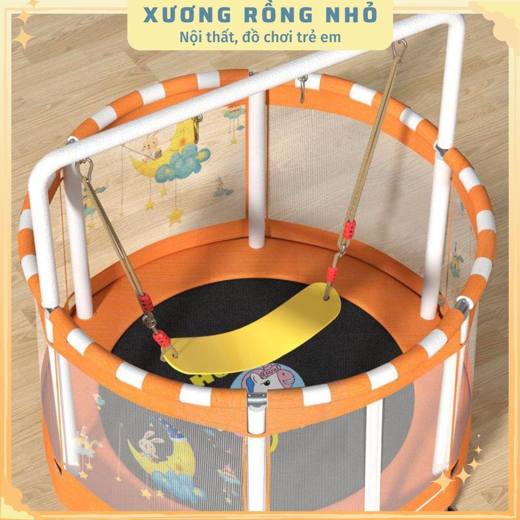 Sàn nhún, quây bóng, nhà bóng cho bé có xích đu, tay vịn kèm xà đơn bóng rổ vận động đường kính 1,5m