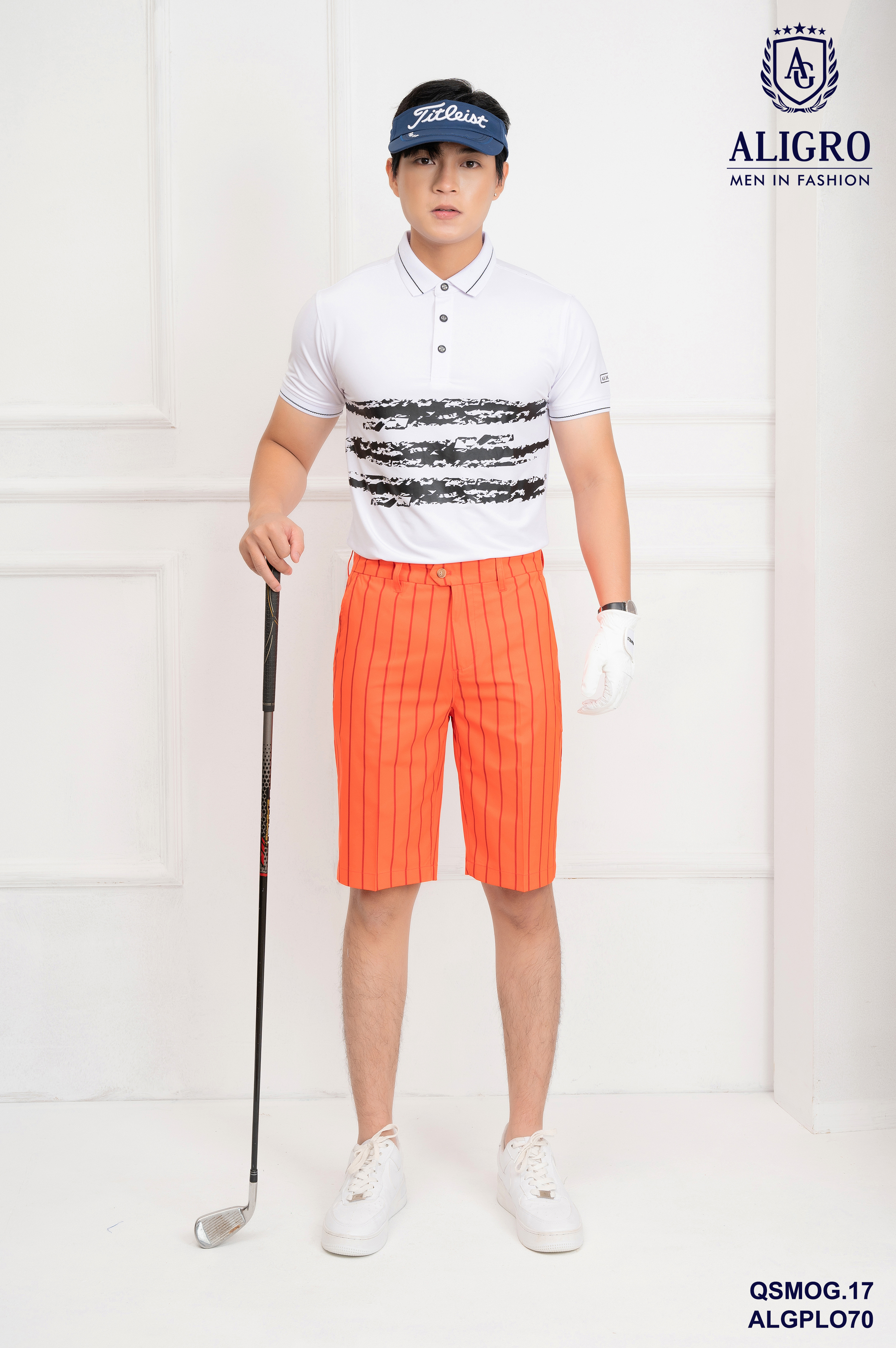 Quần short golf nam ALIGRO nhiều màu chất vải co giãn chống nhăn cực tốt, thoáng khí, thấm hút tốt QSMOG.17