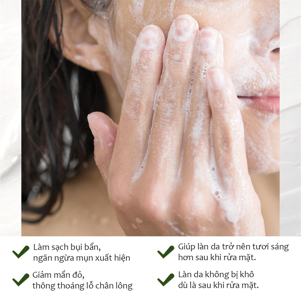 Sữa rửa mặt tạo bọt Rau má Lành tính, Sạch mụn Tenzero Balancing Foam Cleanser Cica 100ml
