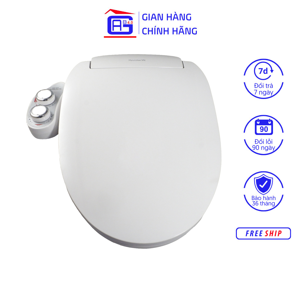 Thiết Bị Vệ Sinh Hyundae Bidet GDB-2000 Hai Vòi Rửa Vệ Sinh Thông Minh Sử Dụng Nước Nóng Lạnh Tiết Kiệm Giấy Vệ Sinh Kèm Nắp Bệt