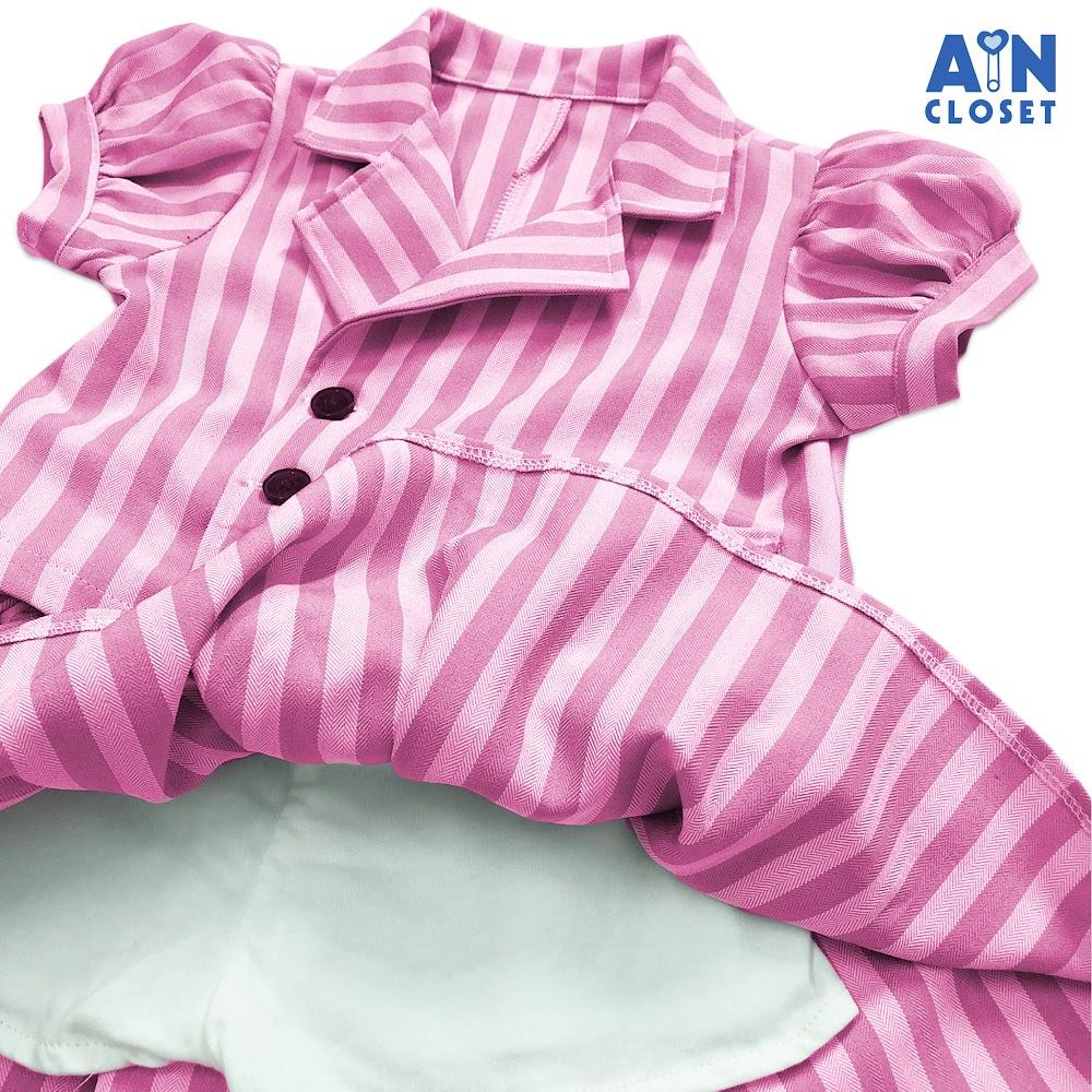 Set vest phối chân váy bé gái họa tiết Kẻ hồng Tuytsi - AICDBG93LETY - AIN Closet