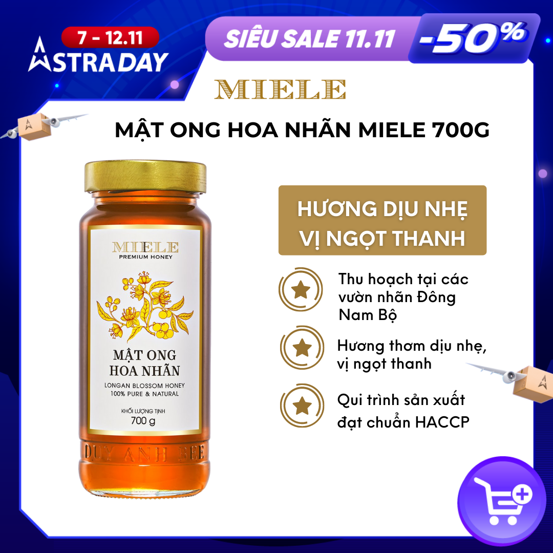 Mật Ong Hoa Nhãn Miele 700g