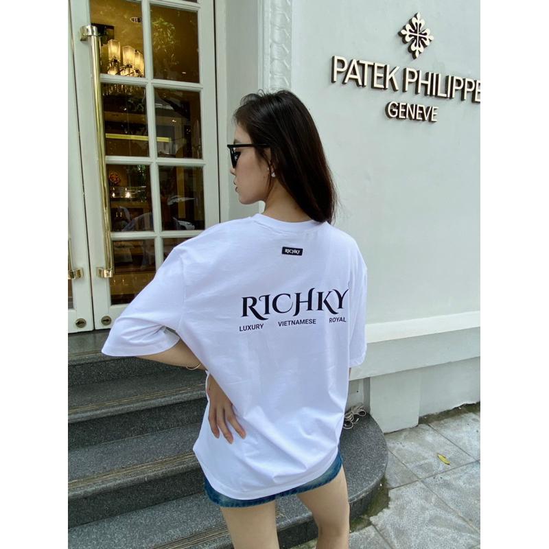 [Mã INBAU300 giảm 10% đơn 250K] Áo Thun Unisex Richky Premium Tee Luxury Vietnamese Royal Đen - RKP06