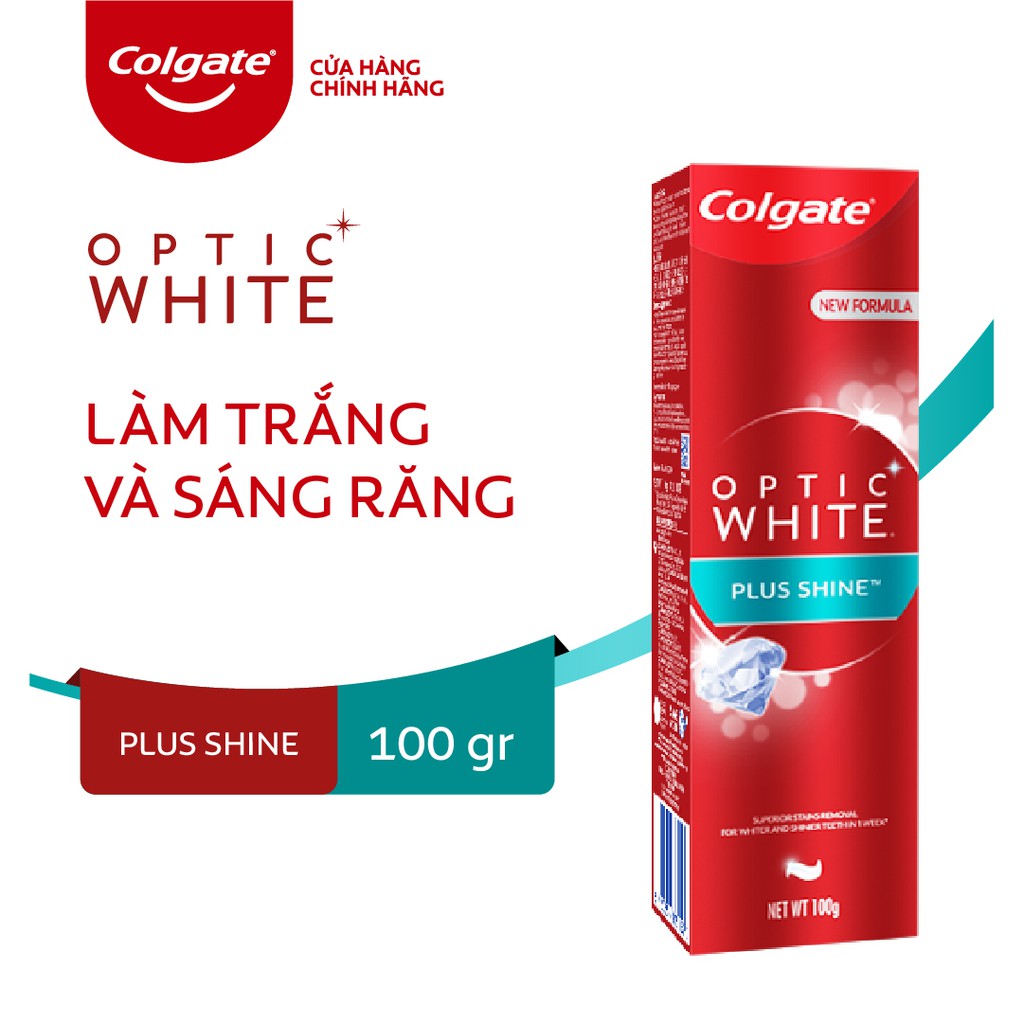 Combo trắng sáng: Bàn chải điện Colgate Sonic Optic White trắng sáng sóng âm + Kem đánh răng Colgate Optic White làm trắng và sáng răng 100g