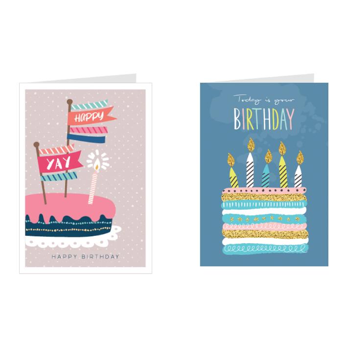 Combo 2c thiệp sinh nhật Birthday - Thiệp Grey 10x15cm (601)