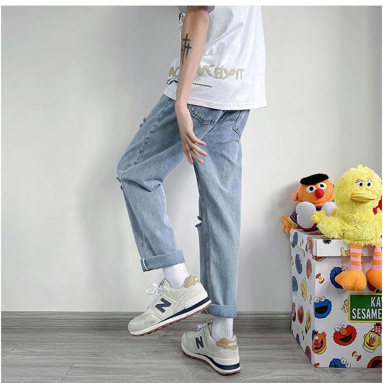 Quần baggy jean rách gối nam nữ mới 3785 2021 Pon.mens