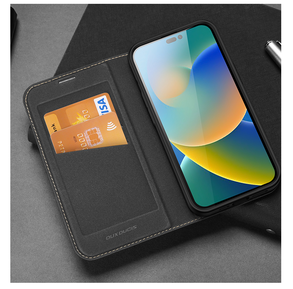 Bao da dành cho iPhone 14 Pro hiệu Dux Ducis Skin X2 Series chống sốc có ngăn đựng thẻ - hàng chính hãng