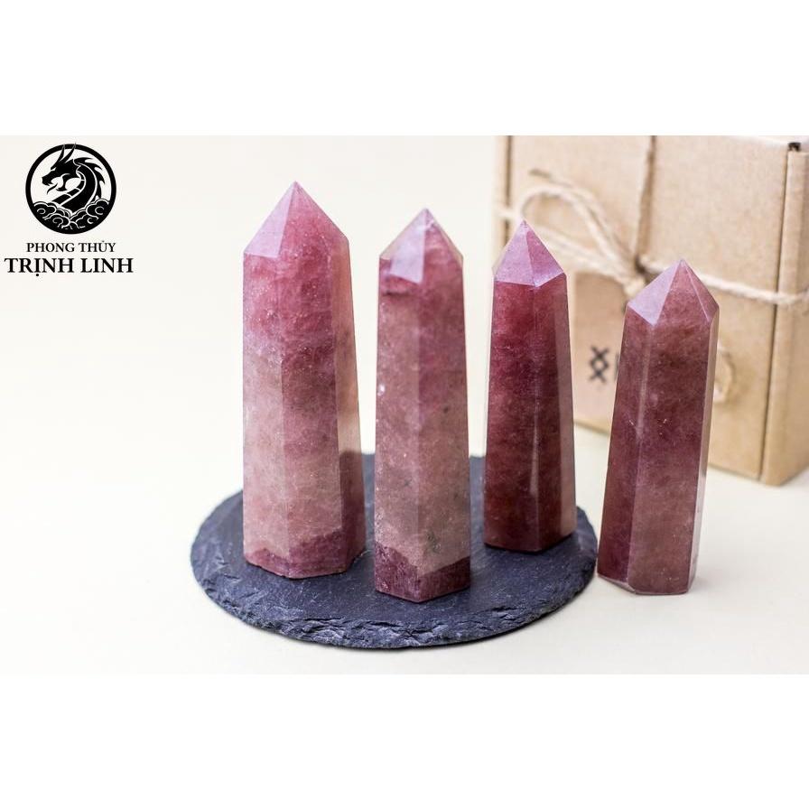 Trụ đá thanh tẩy T.A DÂU TÂY dùng trong Tarot, reiki, thiền định,yoga cân bằng, phong thủy