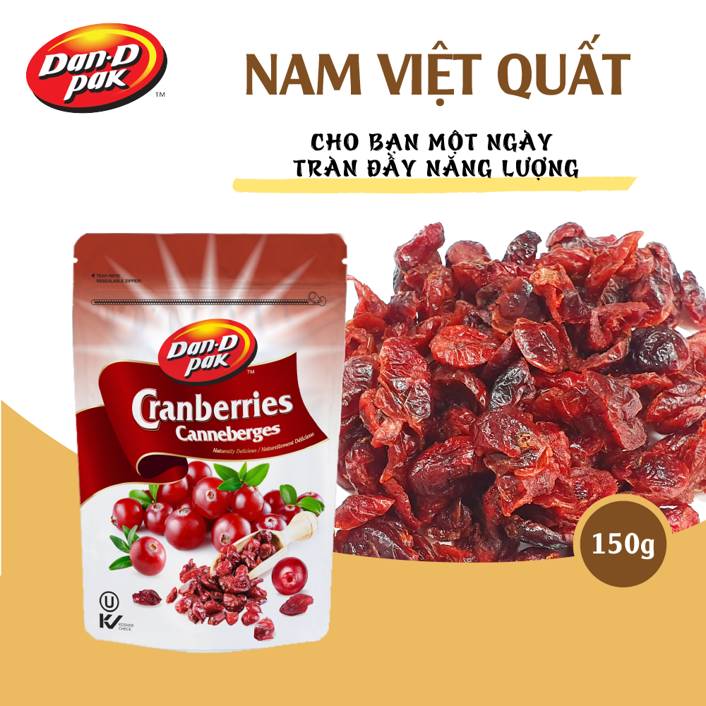 Nam việt quất khô nhập khẩu Canada - dried cranberry Dan D Pak 150g