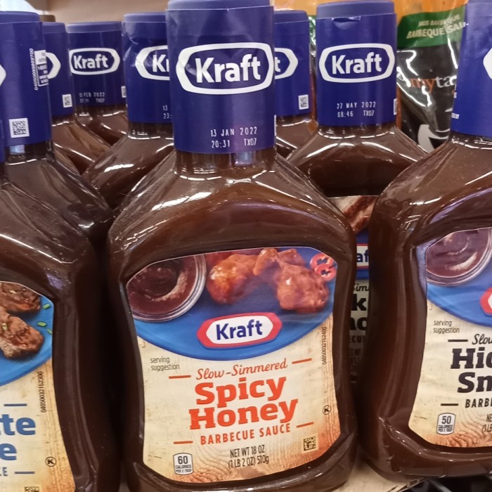 Xốt ướp nướng mật ong hiệu Kraft Spicy Honey BBQ Sauce 510g