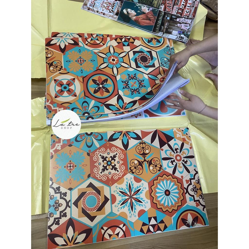 Đề can gạch bông dán bếp tường dán nhà tắm decor chịu nhiệt dễ lau chùi đề can loại 1- mẫu34 0034