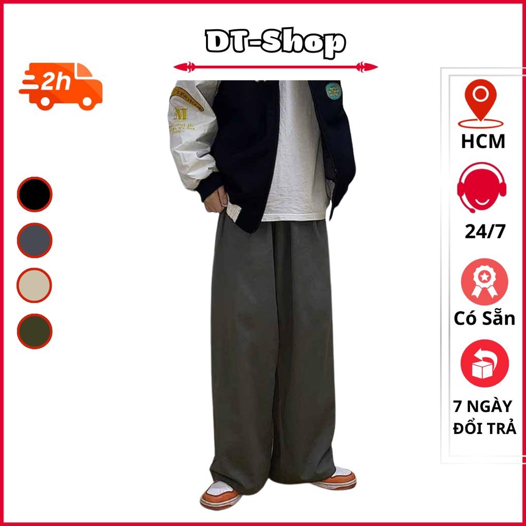 Quần Baggy Kaki Unisex Basic nam nữ cạp chun ống rộng phong cách Hàn Quốc