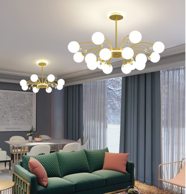 Đèn chùm ALULA cao cấp 16 bóng trang trí nhà cửa hiện đại - kèm bóng LED chuyên dụng.