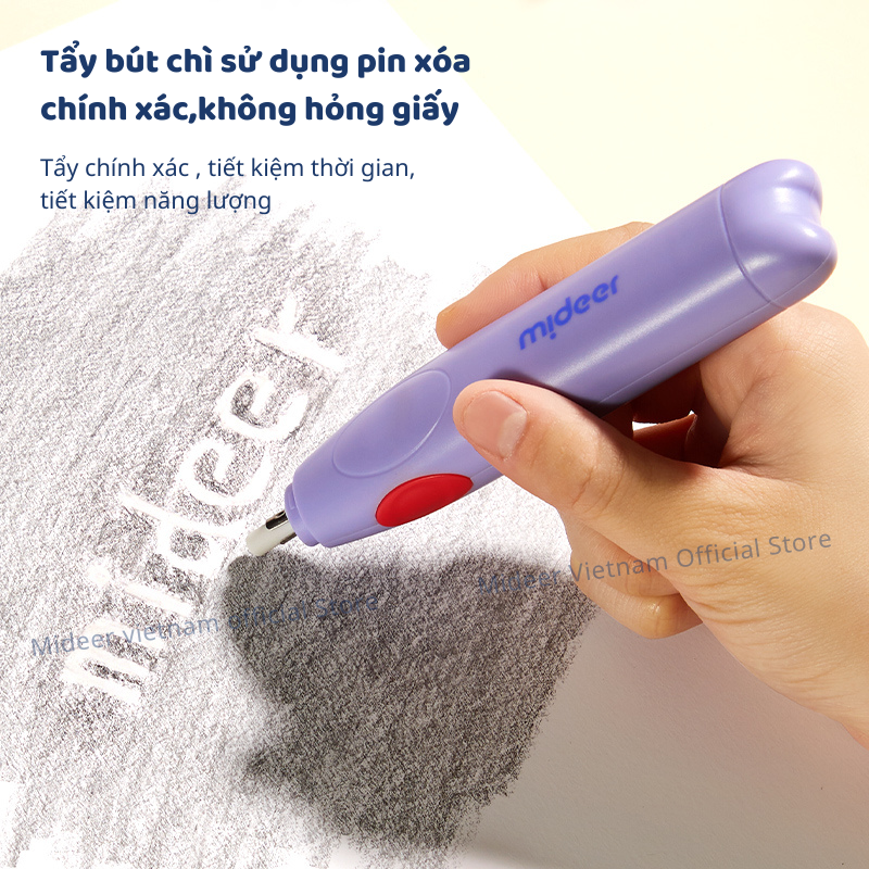 Bộ gọt bút Chì tự động kèm tẩy Cao Cấp Mideer Artist Electric Stationery dụng cụ học tập cho Bé 3,4,5,6 tuổi