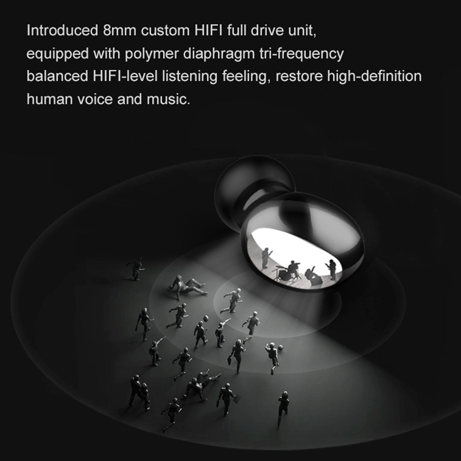 Bluetooth Headset Stereo Headphone Touch Earpiece Universal Earbuds Black
