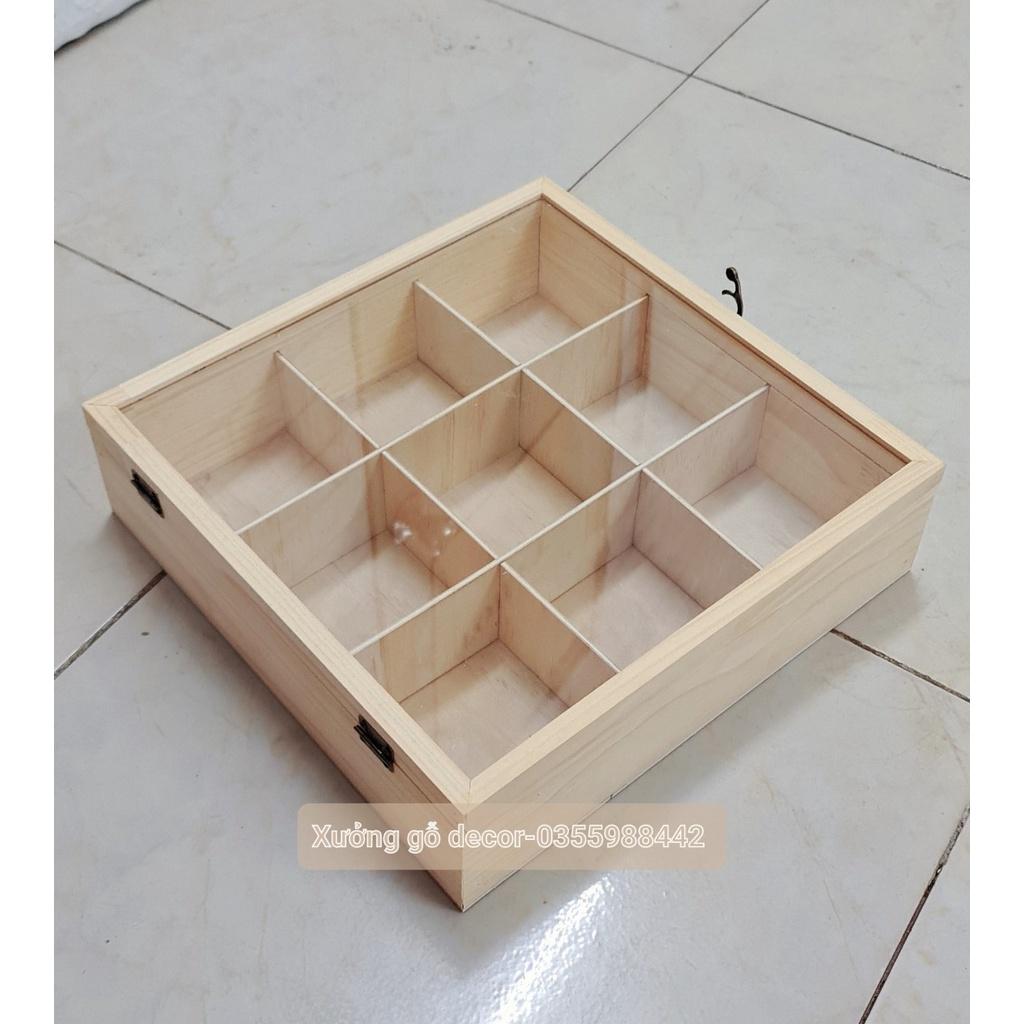 Hộp đựng trang sức chia ngăn bằng gỗ, hộp gỗ quà tặng,Woody Box