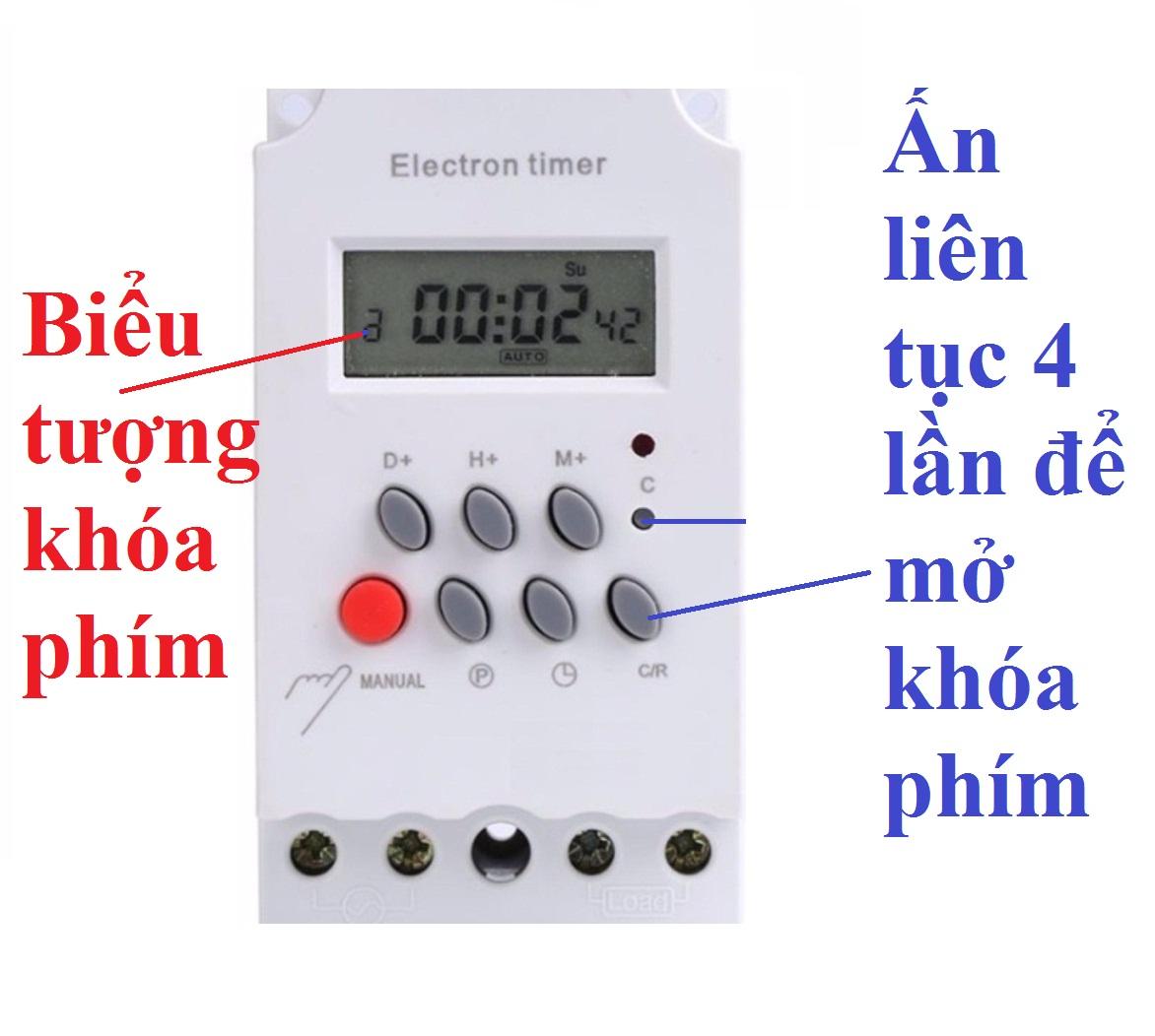 Công tắc hẹn giờ bật tắt luân phiên 16 lần trong 1 ngày công suất lớn 3000W 25A Digital time Switch KG316T PIN TỰ SẠC