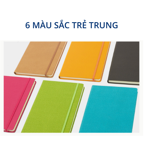 Sổ tay ghi chép A6 bìa da nhiều màu sắc trẻ trung A50863