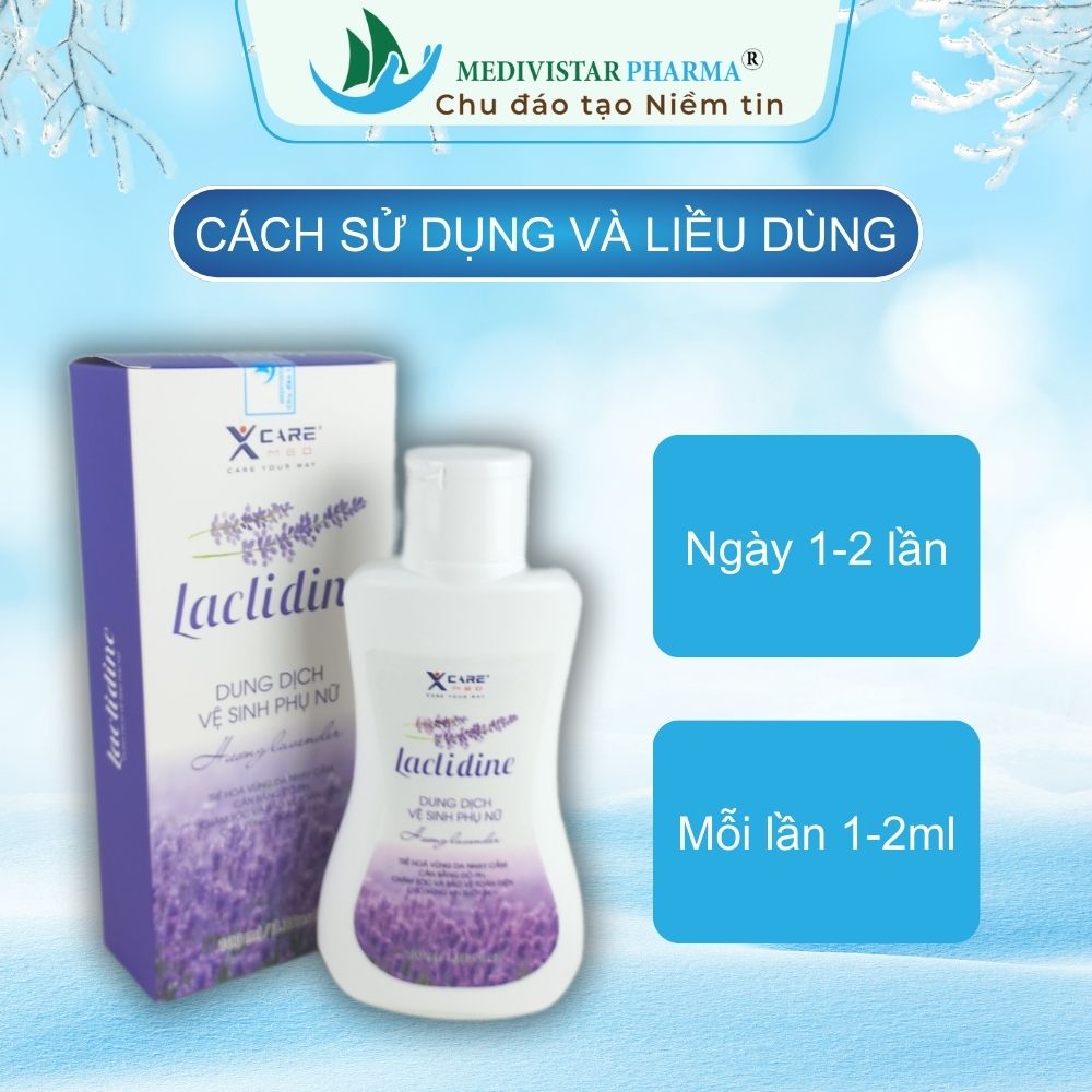 Dung Dịch Vệ Sinh Dành Cho Phụ Nữ LACLIDINE Mùi Thơm Dịu Nhẹ, Hỗ Trợ Dưỡng Ẩm, Diệt Và Ngăn Ngừa Nấm Vi Khuẩn Suốt 24h, Không Chứa Cồn, Không Paraben, Lọ 100ml