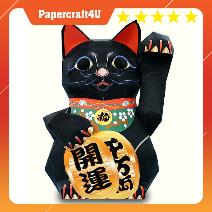 Mô hình giấy mèo may mắn Lucky Cat - Good luck charm