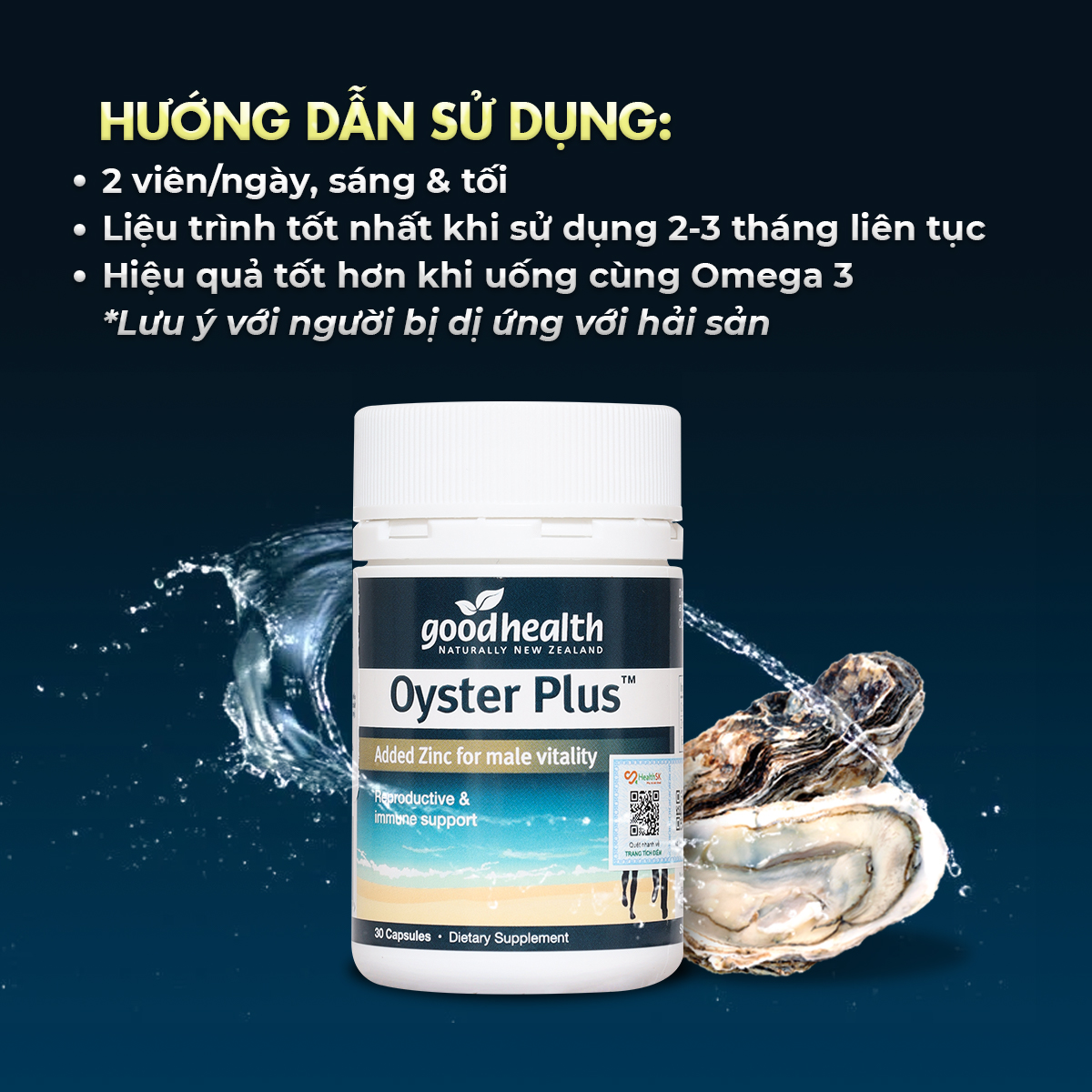 Combo 3 Hộp Tinh Chất Hàu Goodhealth Oyster Plus 30 Viên - Giúp Tăng Cường Sinh Lý - Cải Thiện Chất Lượng Tinh Trùng - Hàng Chính Hãng New Zealand