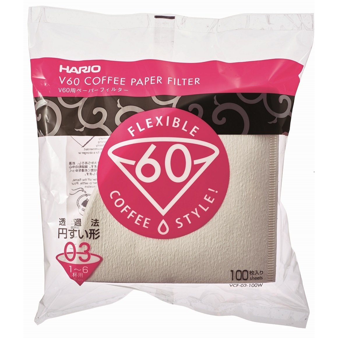 Túi  Giấy Lọc Cà Phê Hario V60 Coffee Paper Filter Loại 3 Ly (pha từ 1-6 tách cà phê)