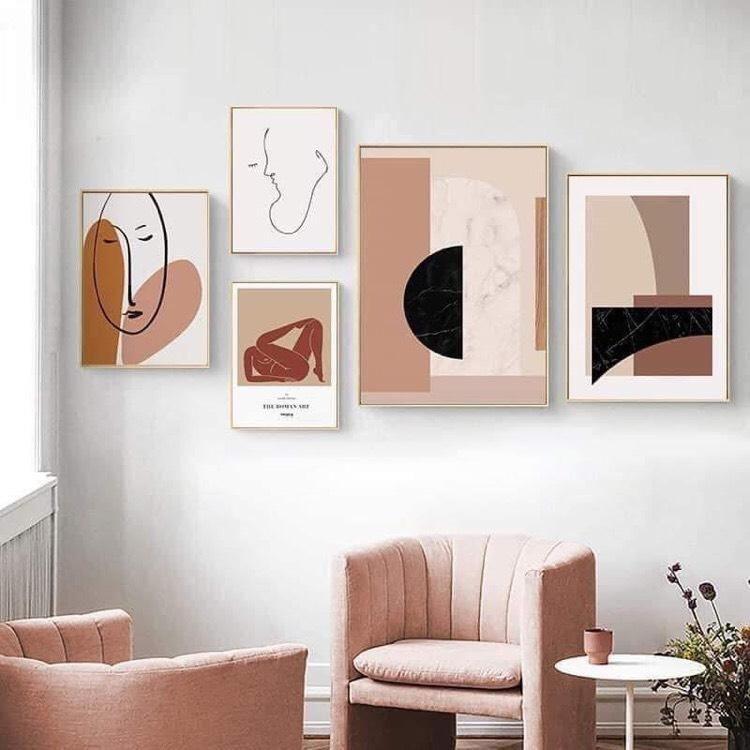 Tổng hợp những mẫu tranh bộ canvas cute, kèm khung + đinh treo