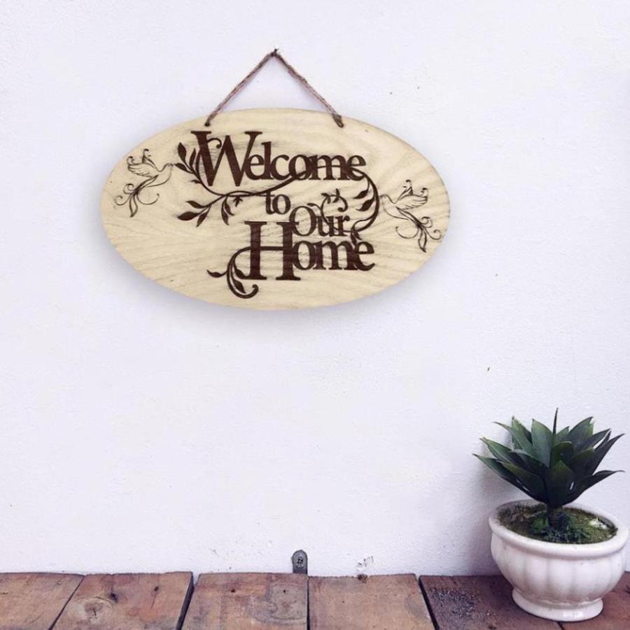 Bảng Gỗ Welcome  Bàng gỗ DIY