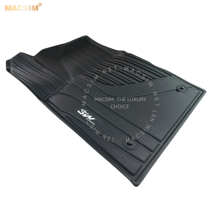 Thảm lót sàn xe ô tô cao cấp KIA EV6 nhãn hiệu Macsim 3W - chất liệu nhựa TPE đúc khuôn cao cấp - màu đen