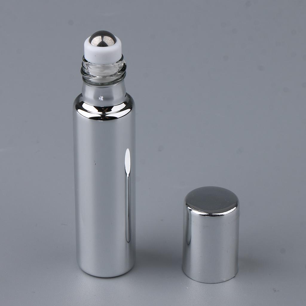 5x 10mL Empty Roller Bottles w/ Steel Ball for Essential Perfume Oils