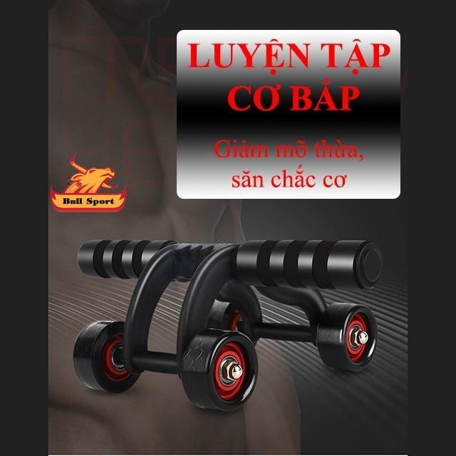 Con lăn tập bụng 4 bánh Tặng thảm + thước dây Con lăn tập cơ bụng 4 bánh đa năng siêu bền