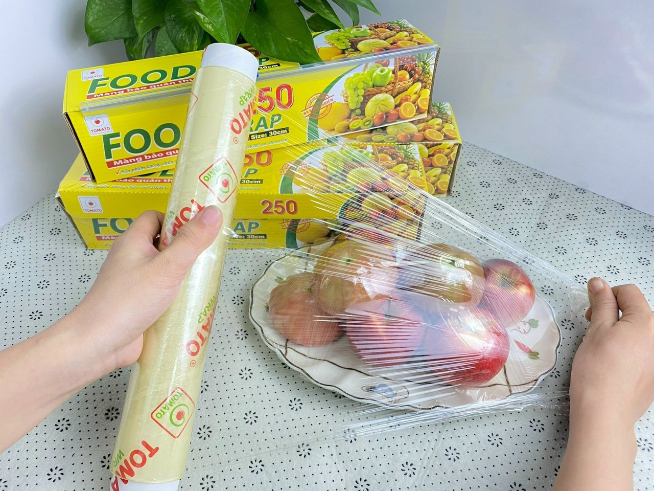 Màng bọc bảo quản thực phẩm an toàn tiện lợi TOMOTO size 30cmx250cm