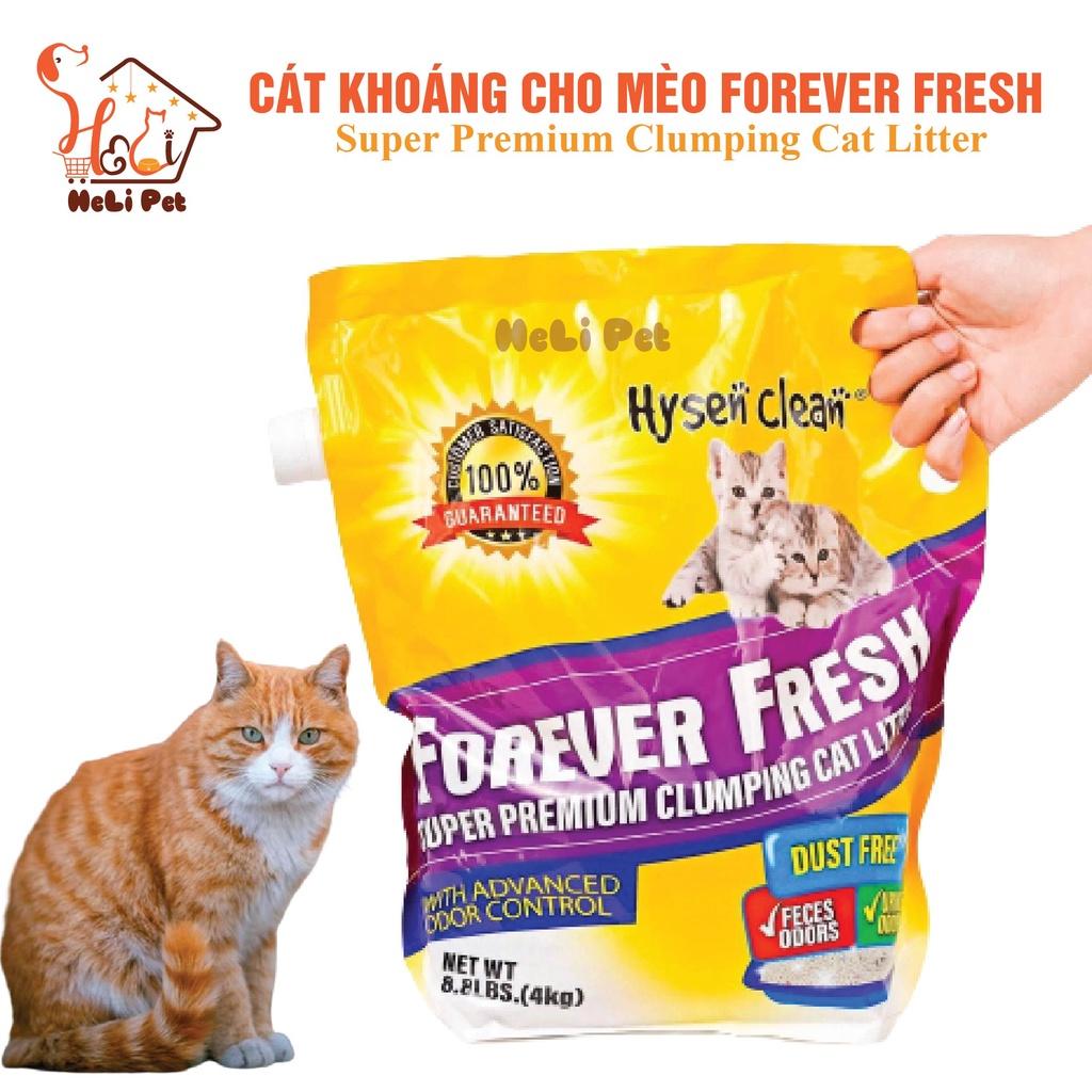 Cát Vệ Sinh Cao Cấp Cát Khoáng Dùng Cho Khay Vệ Sinh, Máy Vệ Sinh Cho Mèo 4Kg Siêu Vón Siêu Ít Bụi- HeLiPet