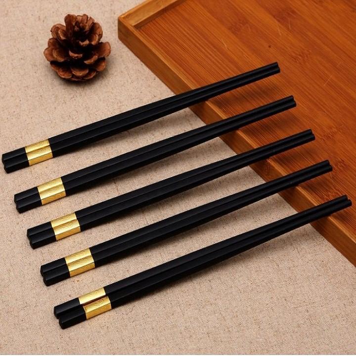 BỘ 10 ĐÔI ĐŨA HỢP KIM ĐẦU BỌC VÀNG CHỐNG MỐC CHỐNG TRƯỢT SANG TRỌNG