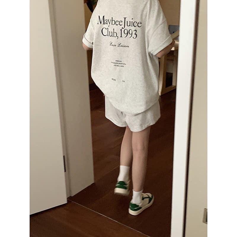 Sét Bộ Thể Thao MAYBEE Phong Cách Unisex Form Rộng Nam / Nữ Chất Thun Cotton Kèm Ảnh Thật
