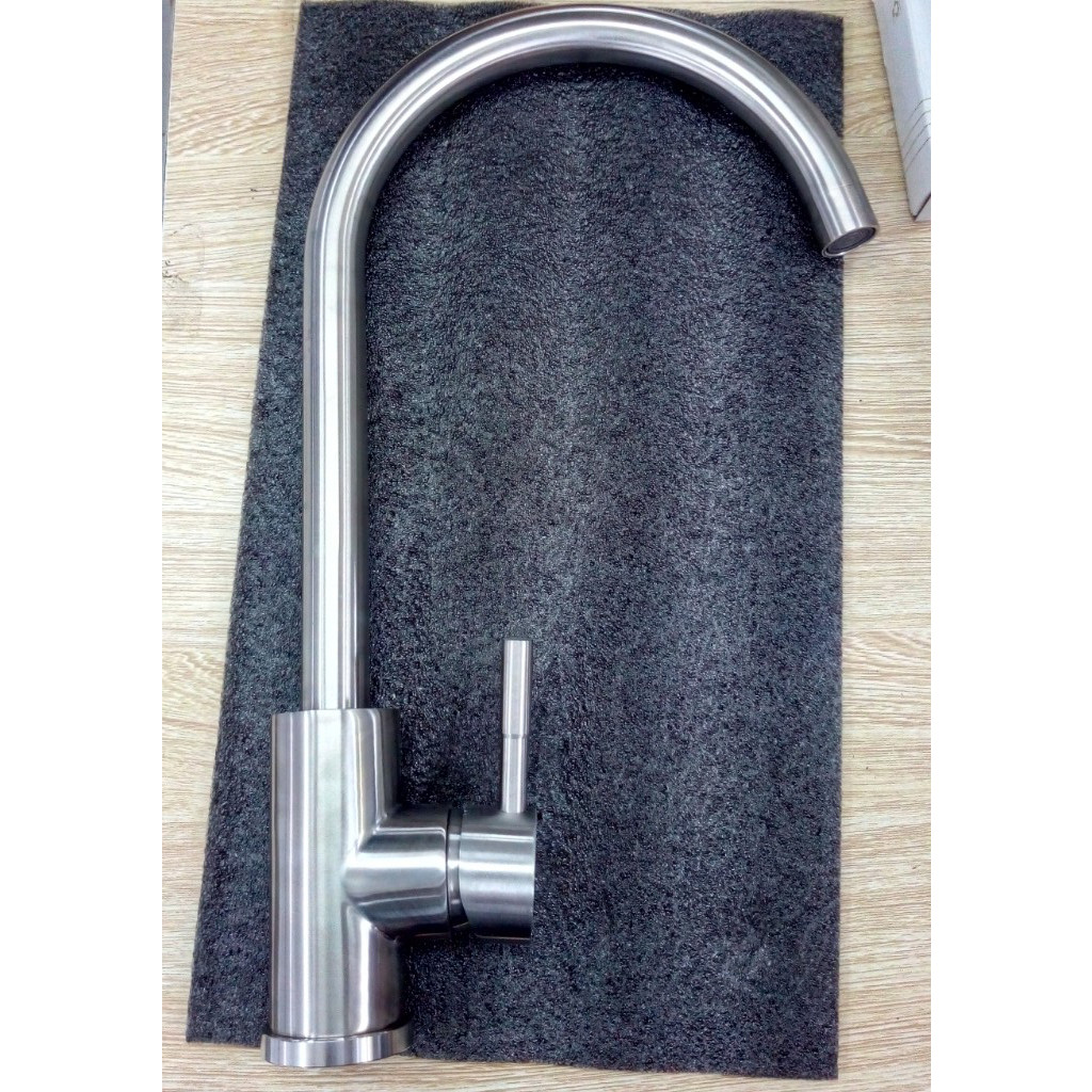 Vòi rửa bát nóng lạnh inox mờ 304