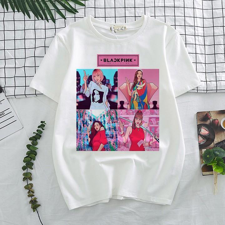 Áo phông nữ in hình fanart BLACKPINK cực đẹp