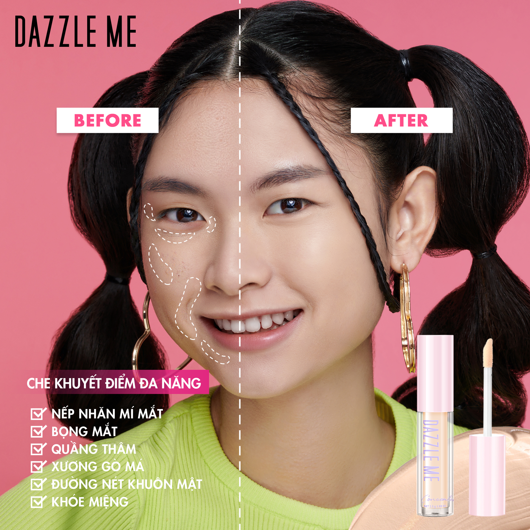 Kem che khuyết điểm DAZZLE ME Our Secret Cover Concealer