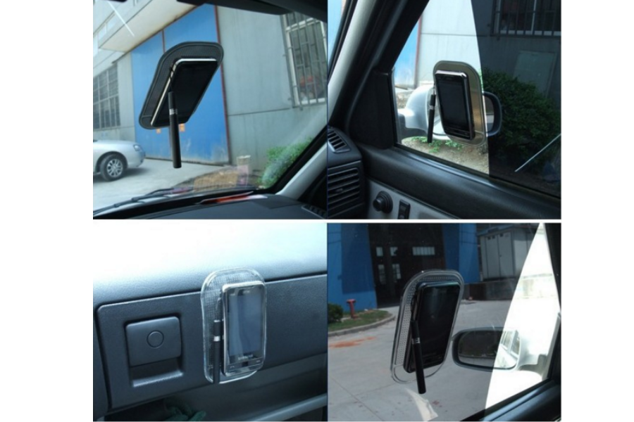 Compo 2 bộ Miếng dán điện thoại trong ô tô (đen) 206038( hàng nhập khẩu )