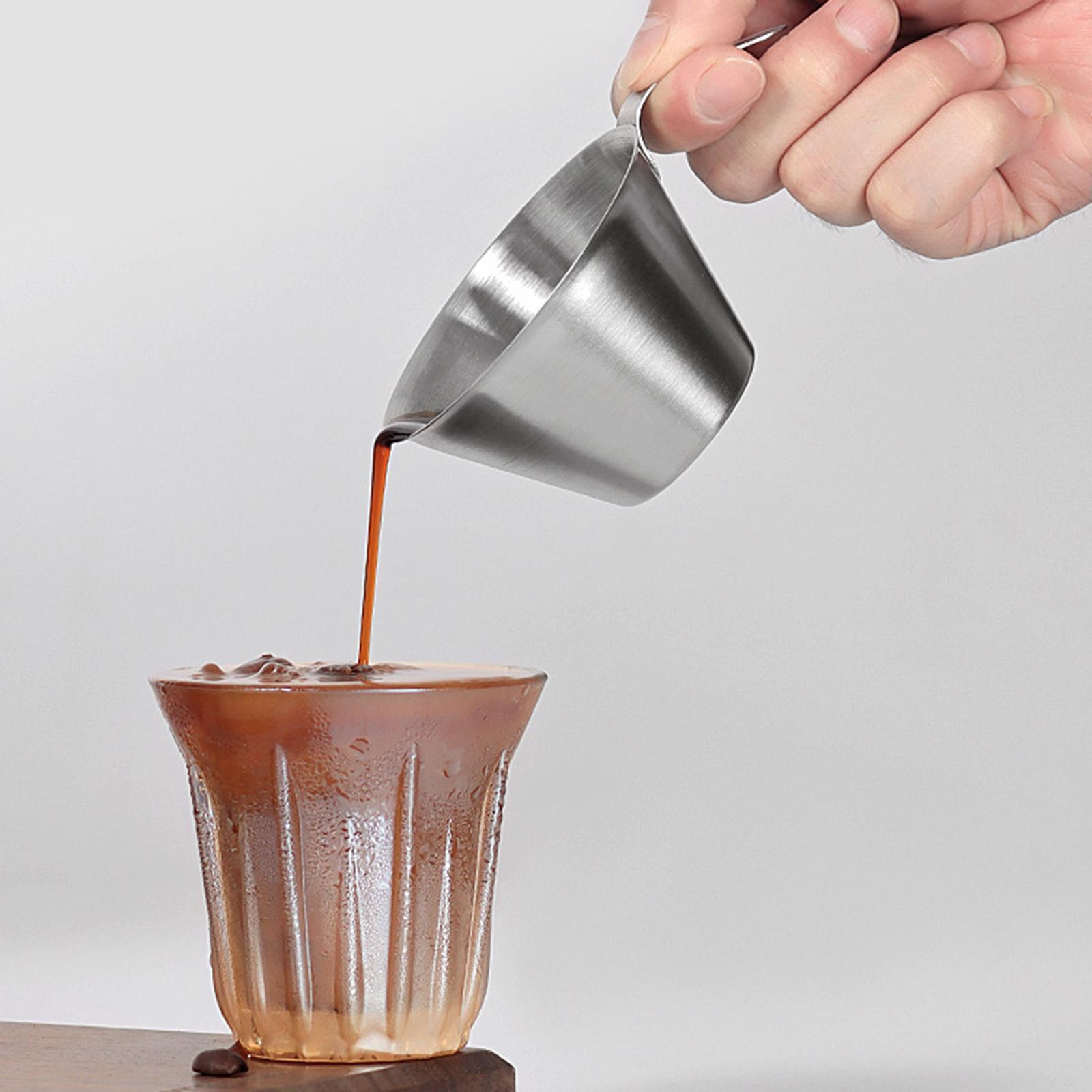 Stainless Steel Espresso Measuring Cup Coffee Mug Bar Drink Mugs for Kitchen