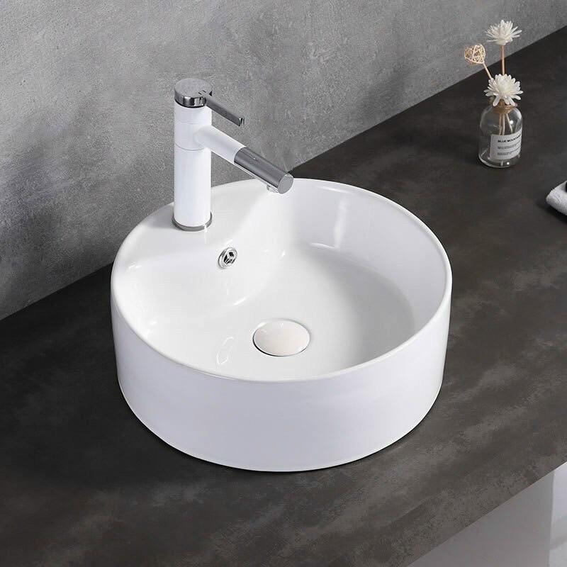 lavabo sứ men trắng