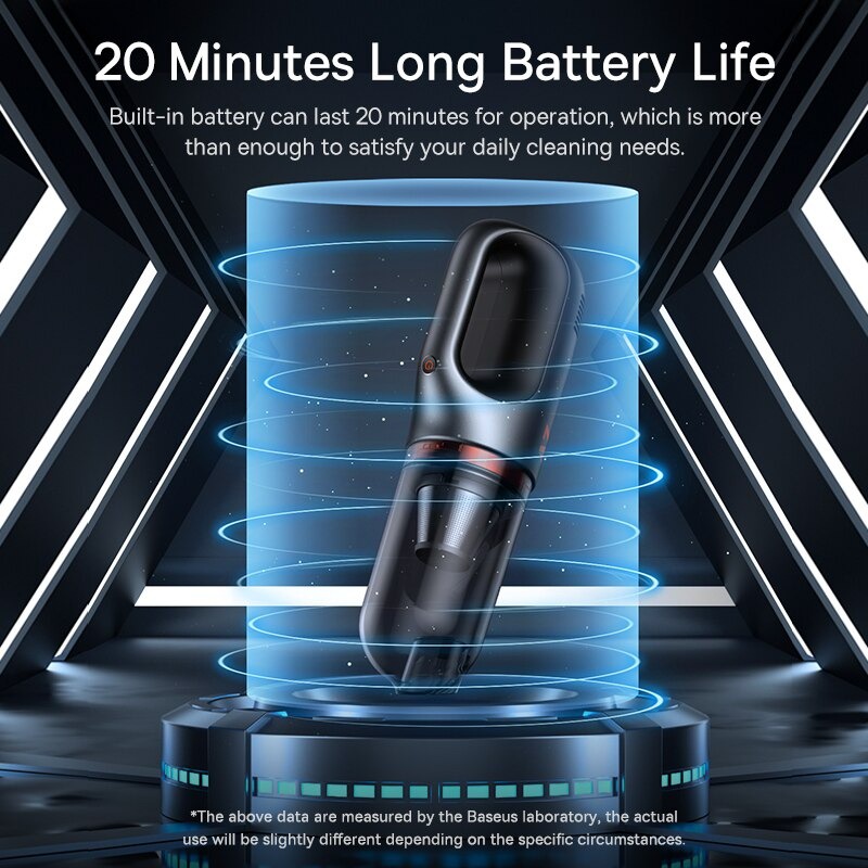 Máy Hút Bụi Cầm Tay Không Dây Trên Ô TÔ Baseus A7 Car Vacuum Lực Hút Mạnh 6000Pa Dung Tích 500ml Sạc 3.5h Dùng 20 Phút - Hàng Chính Hãng