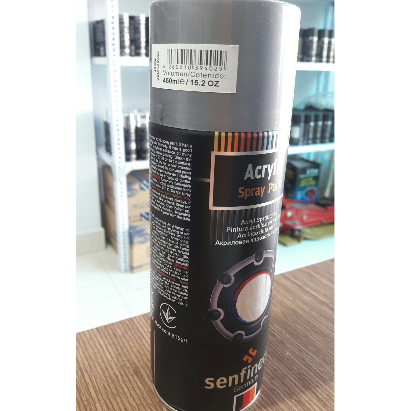 Sơn Mạ Kẽm SENFINECO 4502 (400ml) Paint Acrylic Zinc Galvaniasazion màu xám Hàng Đức Chính Hãng